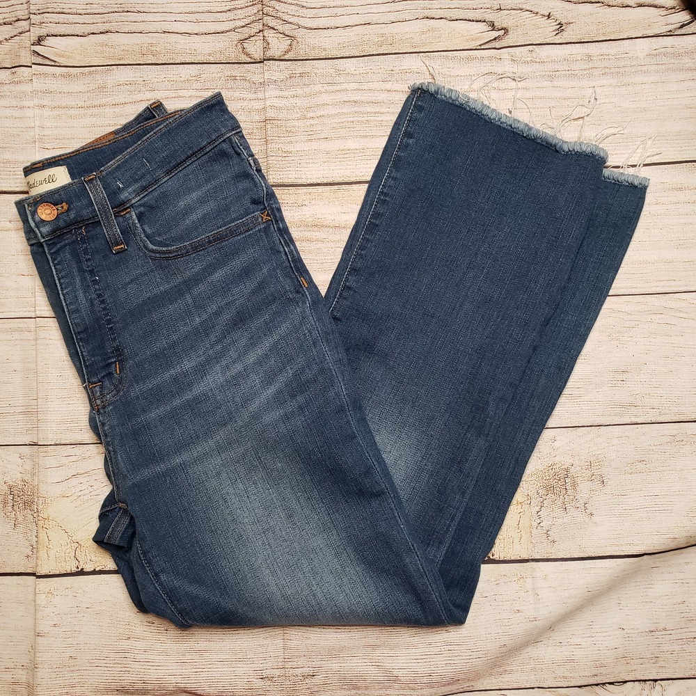 MADEWELL Cali Demi-Boot Cut Fringe Raw Hem Denim Jeans 29